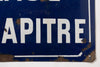 Vintage French enamel cobalt blue and white domed street sign