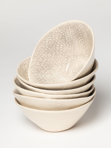 Wonki ware pudding bowls in warm grey pattern