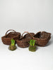 Vintage French woven foraging baskets