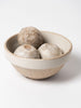 Antique French Stoneware dairy bowl with ivory glaze from Digoin