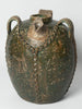 Antique French Walnut Oil pot with original green glaze