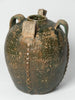 Antique French Walnut Oil pot with original green glaze