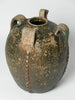 Antique French Walnut Oil pot with original green glaze