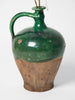 Antique 19th Century French Oil jugs with green glaze