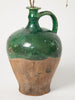 Antique 19th Century French Oil jugs with green glaze
