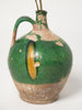 Antique 19th Century French Oil jugs with green glaze