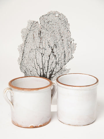 Vintage White Italian Confit pots