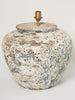 Beautiful Large Barnacled texture jar lamp with linen shade