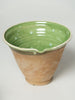 Hungarian terracotta nesting bowls with pouring spouts, green glaze
