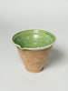 Hungarian terracotta nesting bowls with pouring spouts, green glaze