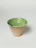Hungarian terracotta nesting bowls with pouring spouts, green glaze