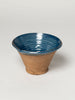 Hungarian terracotta nesting bowls with pouring spouts with blue glaze