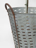 Vintage Olive galvanised metal baskets