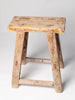 Rustic antique elm wooden stool