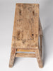 Rustic antique elm wooden stool