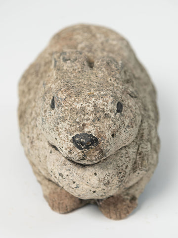 Vintage composite stone bunny statue