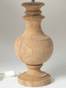 Beautiful handcrafted wooden table lamps with natural linen shades
