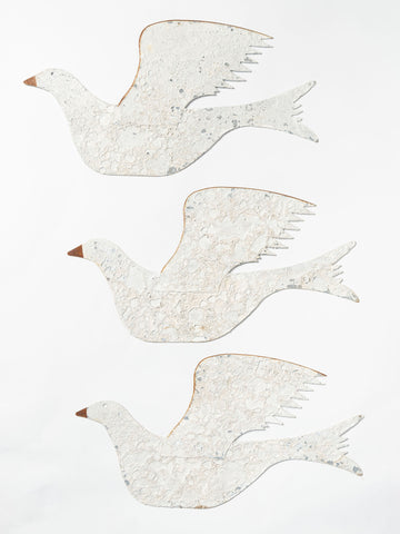 Handcrafted metal shaker style dove (smaller size)