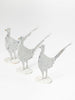 Handcrafted metal mini Pheasants on stand