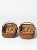 Collection Vintage French handwoven walnut baskets