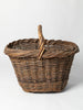 Vintage French handwoven straw basket