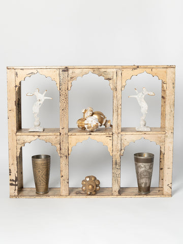Reclaimed Indian 6 arched wall shelf unit