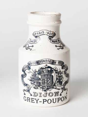 Antique French Dijon Grey Poupon Mustard Pots by Digoin & Sarreguimines