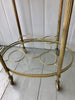 Mid Century French Brass Oval Drinks trolley/ Bar cart