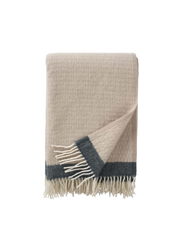 Klippan Harald Cream/Petrol Woven throw