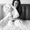 Gorgeous Hand Knitted Chunky Blankets using the softest Merino Wool