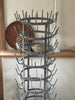 Antique French Galvanised zinc bottle dryer /Herisson