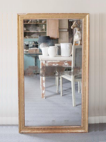 Antique 19th Century French Gilt Mercury Glass Mirror