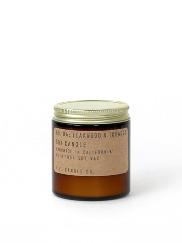P.F. Candle Co Teakwood and Tobacco Jar candles 3.5 oz and 7.2 oz