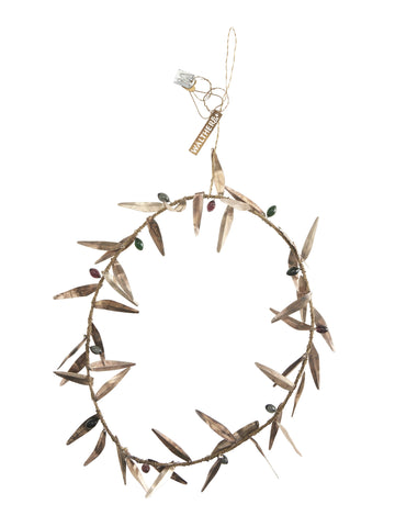 Walther & Co metal olive wreath 30cm