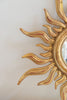 Mid Century French Sunburst Mirror with Convex Glass