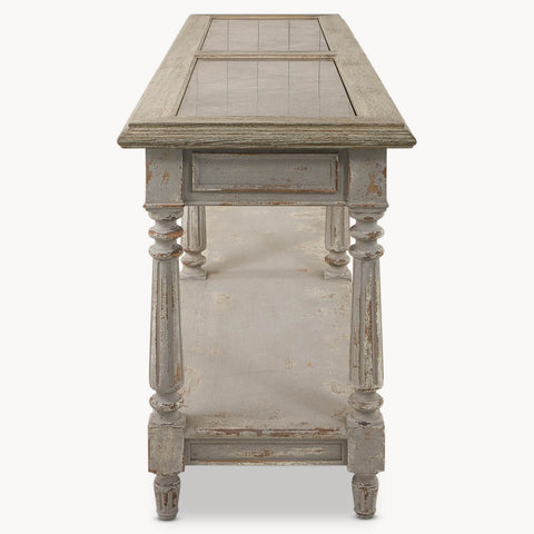 Beautiful painted Oak and Stone Swedish Style Console Table