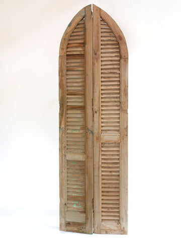 Antique French Arched Louvre Shutters