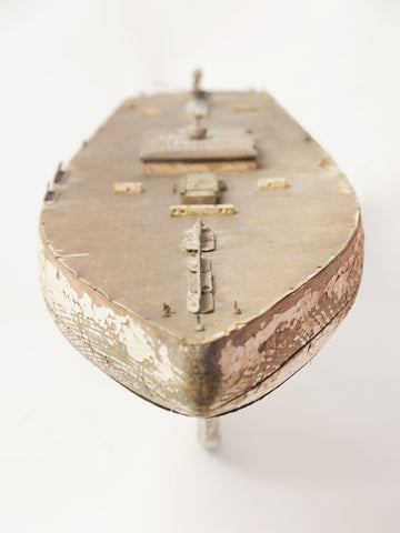 Antique Wooden Model Sailing Boat Fragment