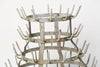Antique French Galvanised zinc Bottle Dryer Rack, Freestanding