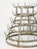 Antique French Galvanised zinc Bottle Dryer Rack, Freestanding