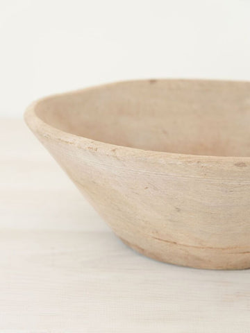 Antique Swedish Bleached Rustic Bowl - Decorative Antiques UK - 1
