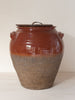 Large Vintage French Semi Glazed Stoneware Crock with original lid - Decorative Antiques UK  - 1