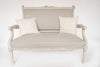 Antique French Salon Canape Sofa, reupholstered in Dove Grey Linen