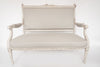 Antique French Salon Canape Sofa, reupholstered in Dove Grey Linen
