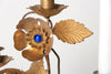 Pair Beautiful Antique French Gilt Jewelled Floral Candelabras