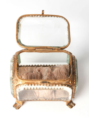 Antique French Bevelled Glass Jewellery Casket