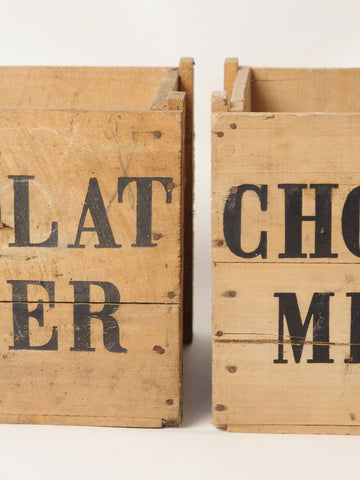 Antique French Chocolat Menier Crates
