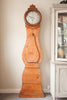 Antique Swedish Mora Clock with rare calendar dial, pendulum, weight and key - Decorative Antiques UK - 1