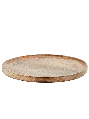 Round wooden plate