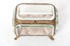 Large Antique 19th Century French Bevelled Glass Jewellery Casket